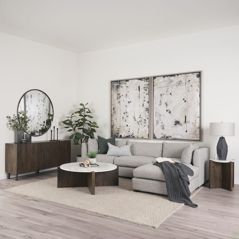 Reinir Beige Marble Chain Link Decorative Object - 13.3L x 4.3W x 1.1H