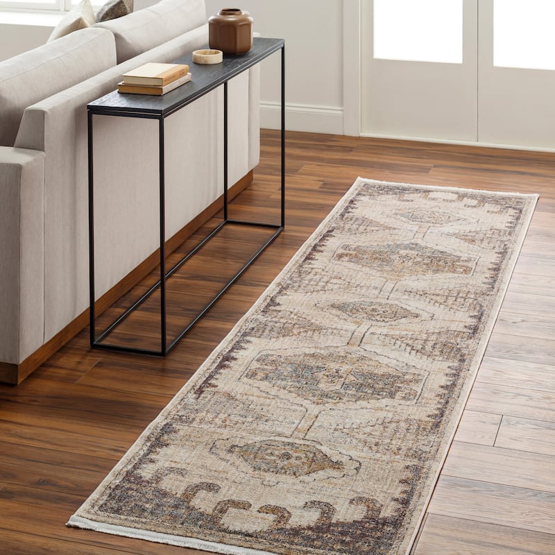 Selina Traditional Area Rug - 2' 7" x 9' - Beige/Tan
