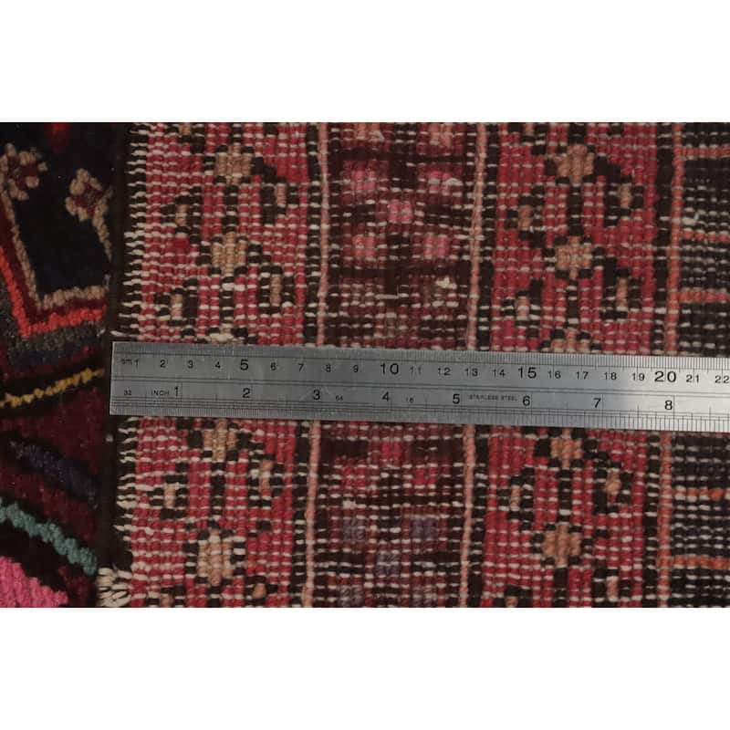 Hand Knotted Oriental 100% Wool Carpet Traditional Tribal Red Gharajeh Runner Rug - 10' 3'' X 3' 11''
