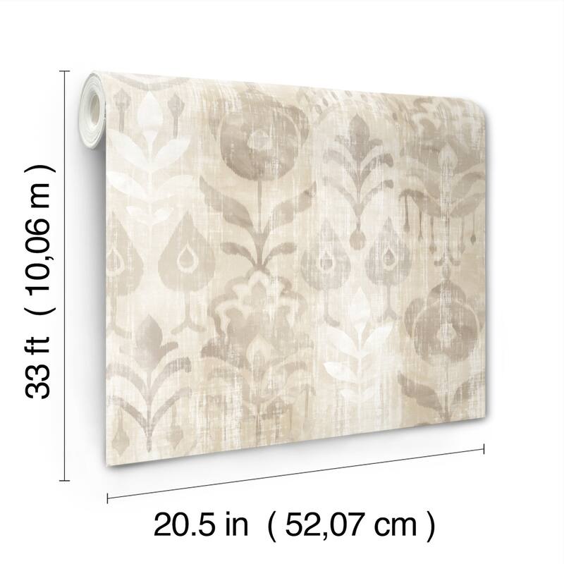 A-Street Prints Pavord Neutral Floral Shibori Wallpaper