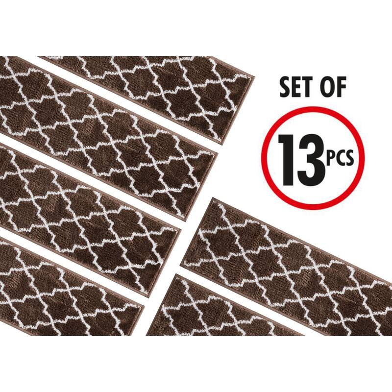 SUSSEXHOME Geometric Stair Treads with Easy to Install Double Adhesive Tape 9" x 28"