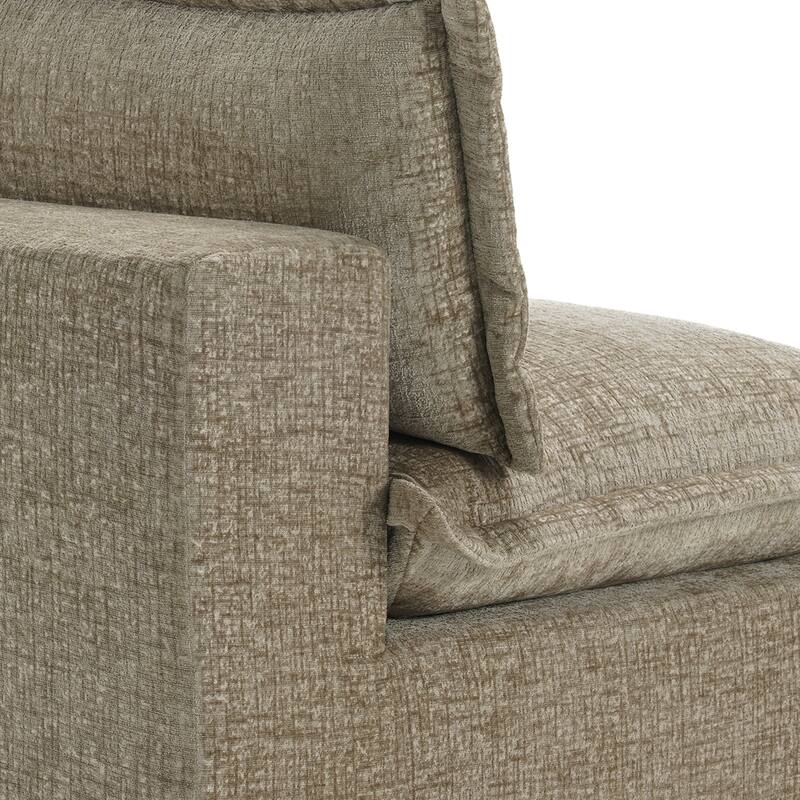 32"W Chenille Upholstered No Assembly Armless Accent Chair