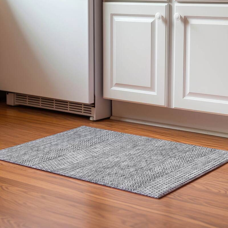Premium Washable Super Soft Modern Moroccan Mayfield Rug - Gray - 1'8" x 2'6"