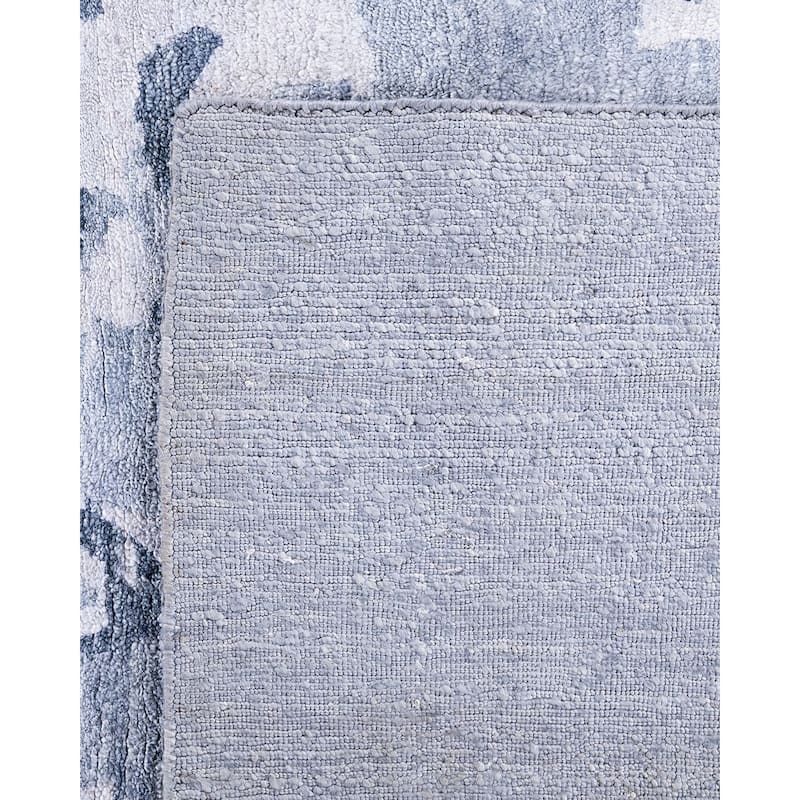 Modern One-of-a-Kind Hand-Knotted Area Rug, Blue - 9' 4" x 12' 1"