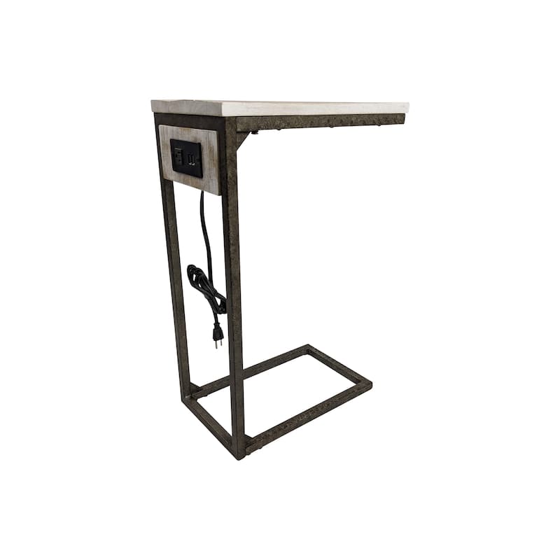 Carolina Living Chloe C-Form Accent Table - USB Ports