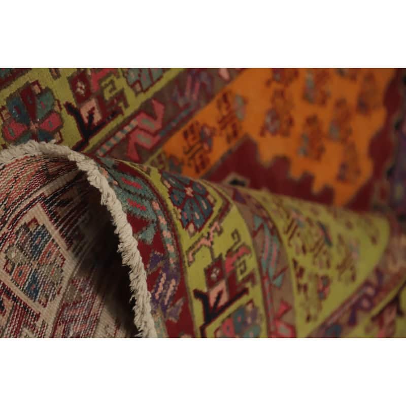 Hand Knotted Oriental 100% Wool Carpet Traditional Tribal Multi-Colored Ardebil Runner Rug - 10' 5'' X 3' 4''