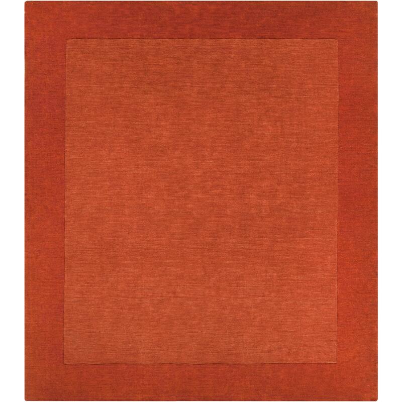 Hand Loomed Odessa Solid Bordered Tone-On-Tone Wool Area Rug
