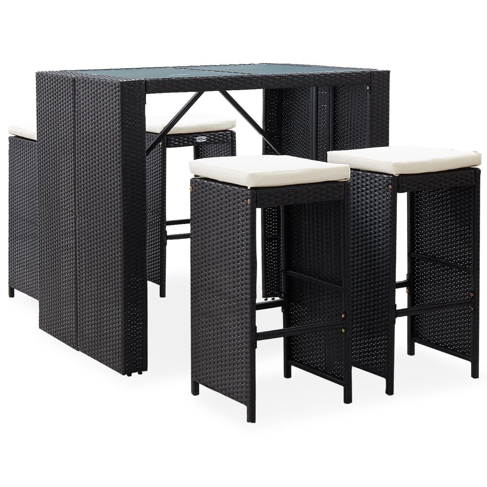 Royal Blue Jetime Patio Bar Stool Rattan Furniture 5pcs Outdoor Wicker Bar Set Black Chairs W Cushion Patio Furniture Accessories Patio Seating Eudirect78 Eu