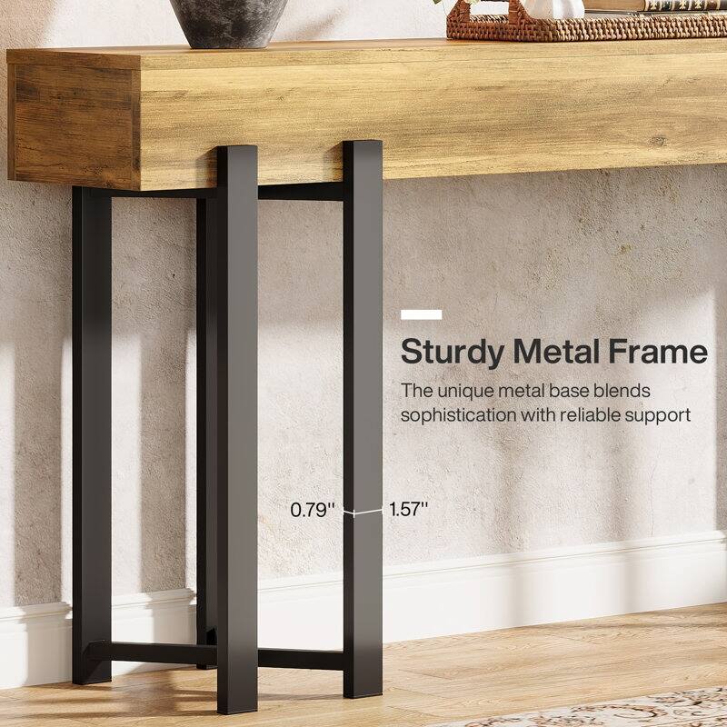 Industrial Entryway Table for Living Room