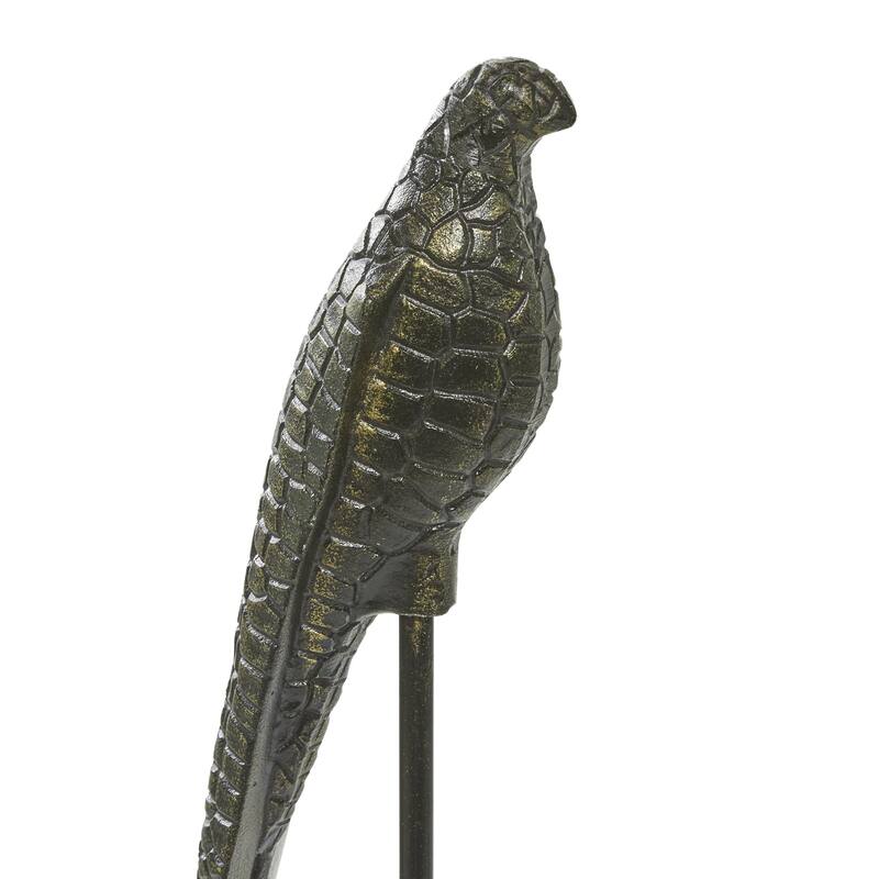 Aluminum Metal Bird Decorative Sculpture - Set of 2 Black - Roche River Decor