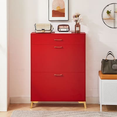 Shoe Storage Cabinet, 16 Pair Shoe Storage with 3 Drawers