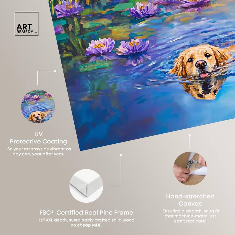 Watery Wag I Canvas by Art Remedy, Gallery Wrapped