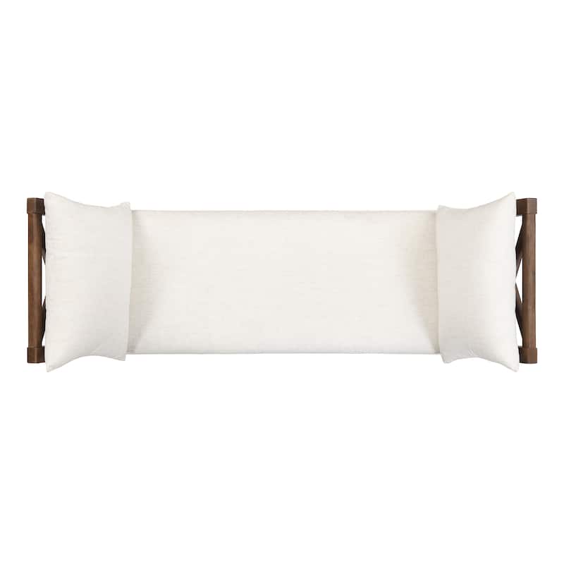 Christopher Knight Home - Ardent Solid Wood Upholstered Bench with Cushions and Arms