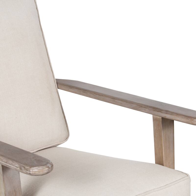 Amber Accent Chair, Handcrafted Slatted Mango Wood, Buffalo Leather Cushions, Angled Legs