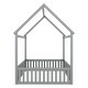 preview thumbnail 7 of 6, Full Size Wood House Bed with Fence and Door