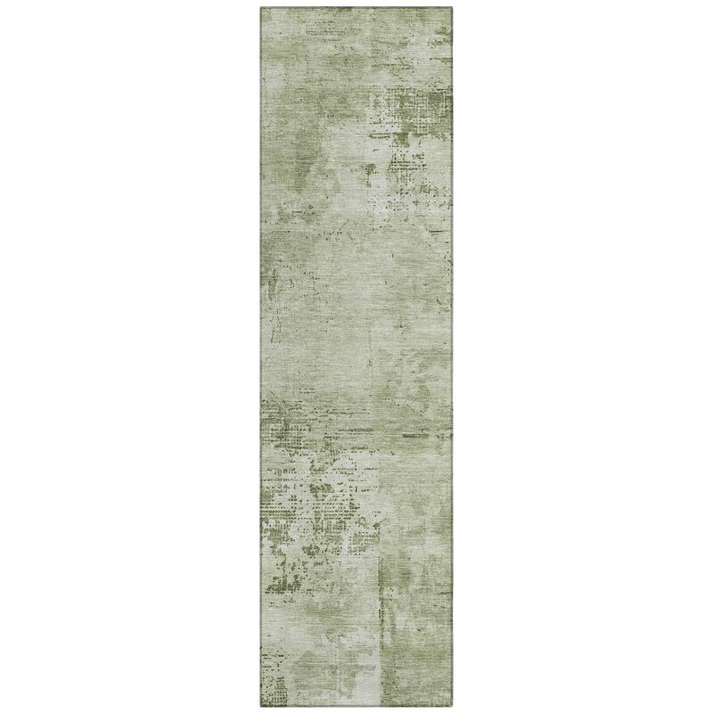 Machine Washable Indoor/ Outdoor Abstract Modern Chantille Rug