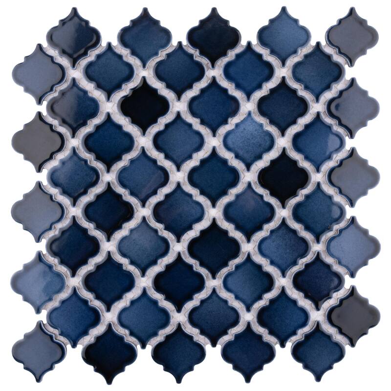 Merola Tile Hudson Tangier Midnight 12-3/8" x 12-3/8" Porcelain Mosaic Floor and Wall Tile