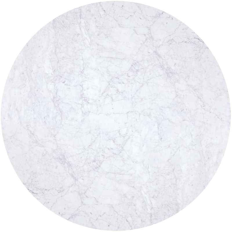 Round Italian Carrara Marble Top Dining Table - Round Table