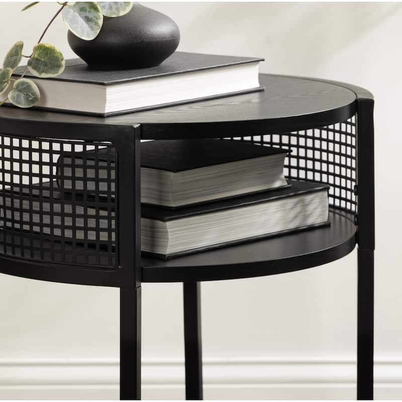 Kate and Laurel Urso Round Side Table Wood and Metal - 16x15x25