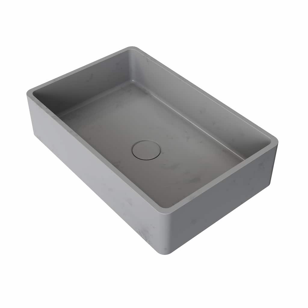 Topcraft 19.68'' Concrete Rectangular Bathroom Vessel Sink