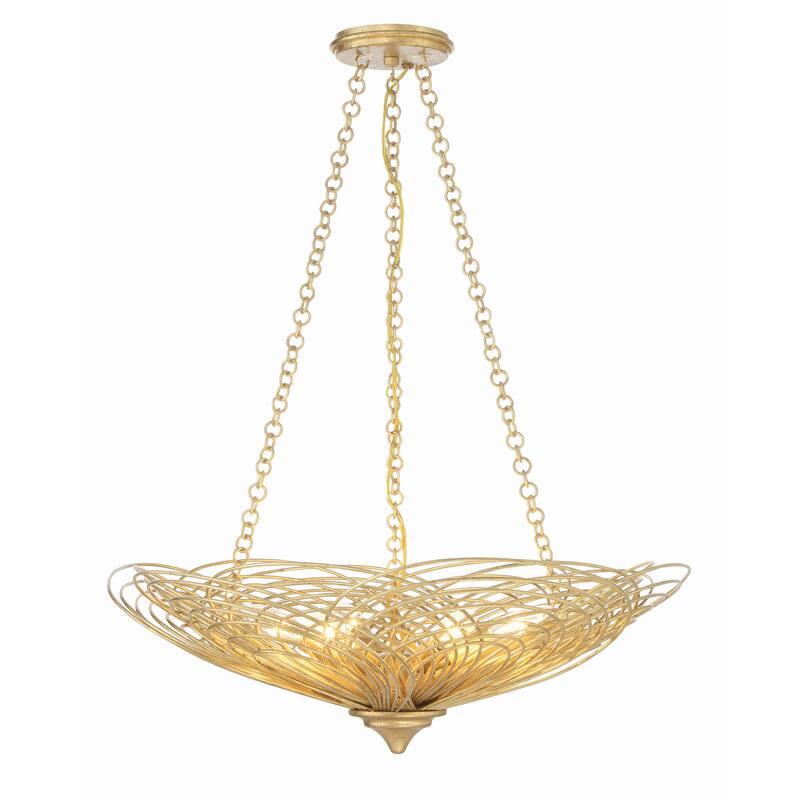 Doral 6 Light Renaissance Gold Chandelier - 24"W x 10"H x 24"D