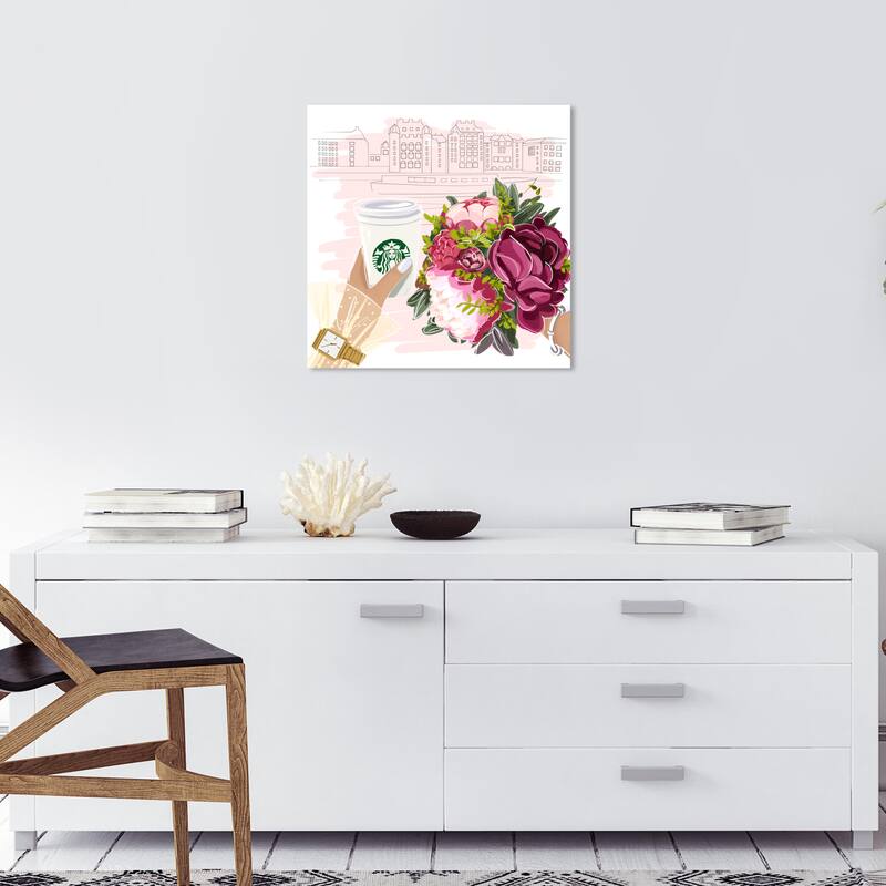 Wynwood Studio Canvas Fashion and Glam Romantic Time Pink and Light Pink Glam Wall Art Canvas Print - 20 x 20