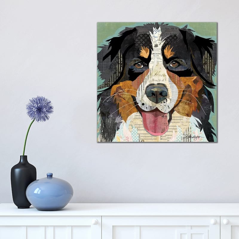 iCanvas "Bernese Mountain Dog Collage" by Traci Anderson Canvas Print - 18x18x1.5