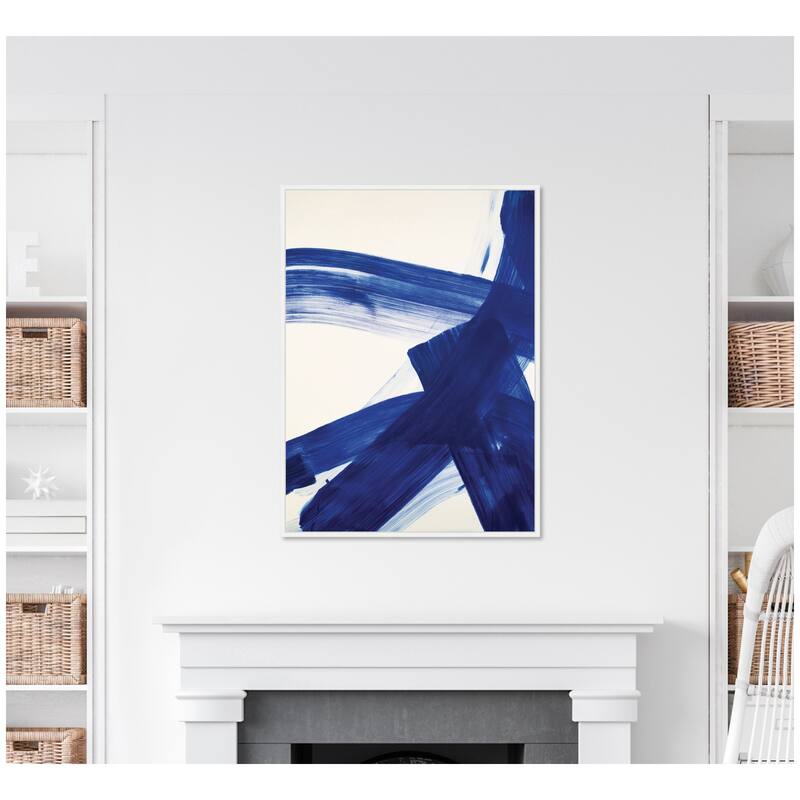 Kate and Laurel Colbalt Mark No. 2 by Amy Lighthall Framed Canvas Wall Art Print