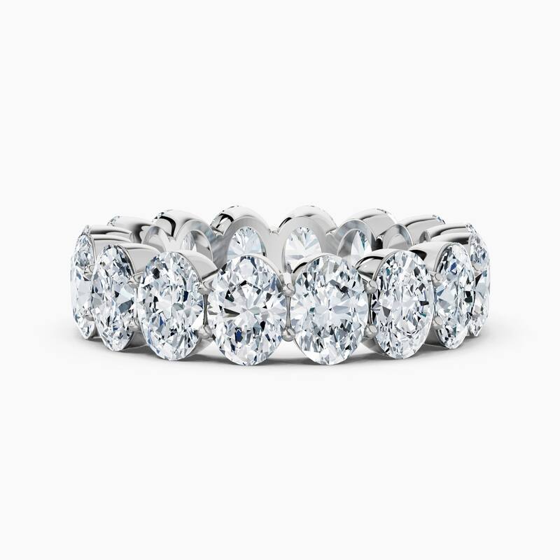 Auriya 14k Gold Oval North-South Lab Grown Diamond Eternity Band 2.40 - 10.50 ct. tw. (F-G, VS) - 8.00 ct. wt. - 7.5 - White