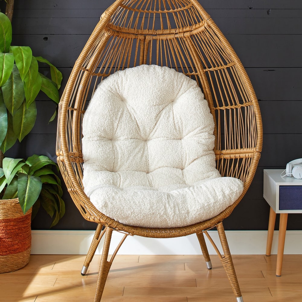 Sorra Home Indoor Soft-Textured Egg Chair Replacement Cushion (Cushion Only)