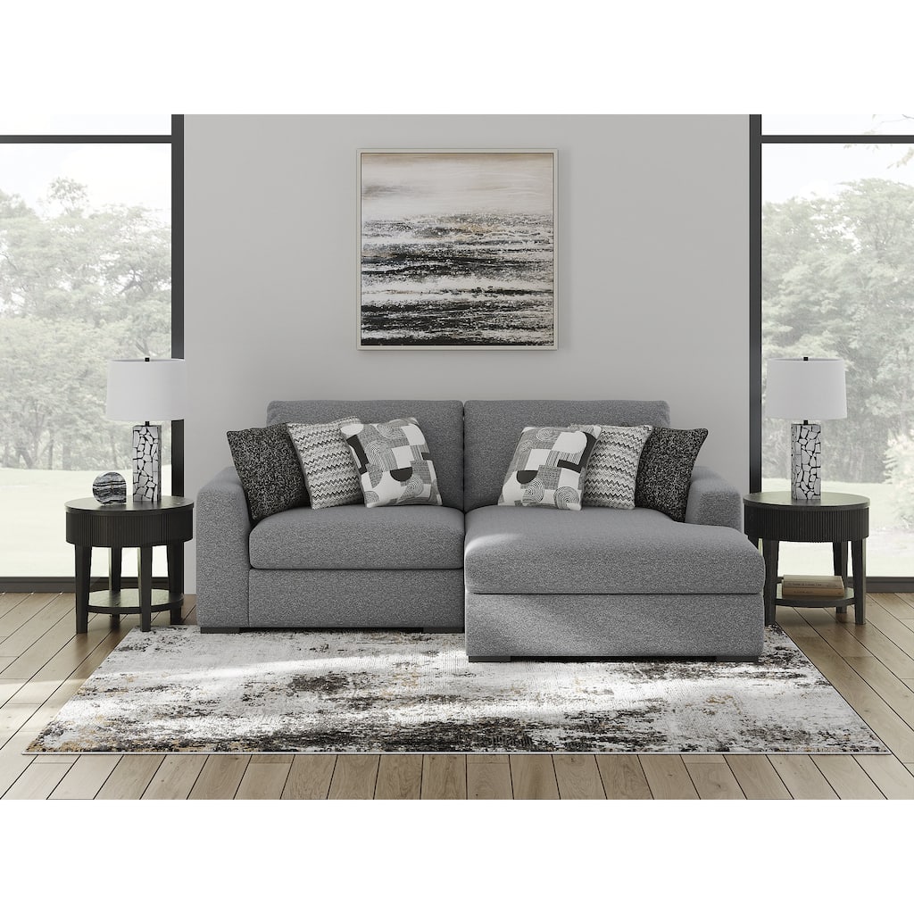 Signature Design by Ashley Bealton Gray 2-Piece Sectional with Chaise - 100" W x 69" D x 41" H