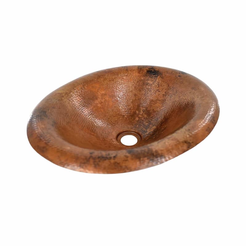 Maestro Lotus Tempered Copper Drop-in Bathroom Sink