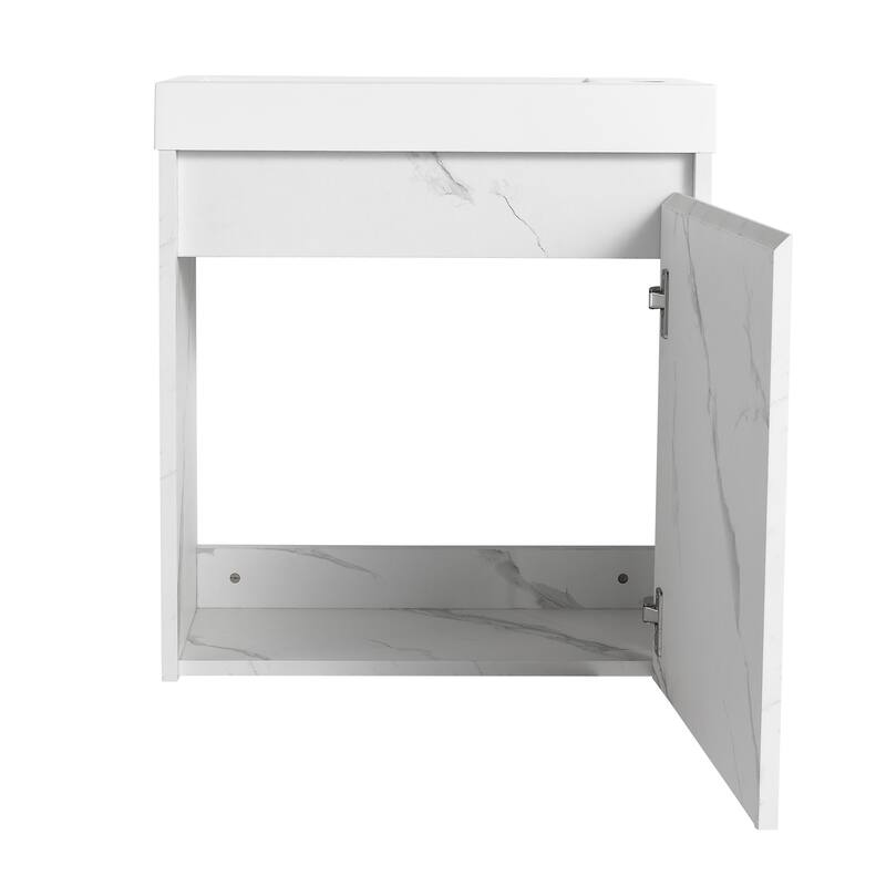 BNK 20"/24"/30" Single Sink Bathroom Vanity with Soft Close Door or Right Side Shelves, Modern Floating Vanity