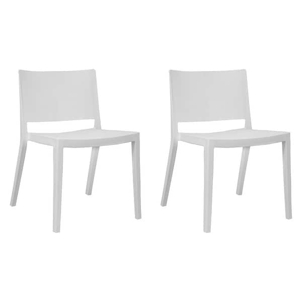 slide 2 of 6, Ellie Contemporary Dining Chair Set of Two White