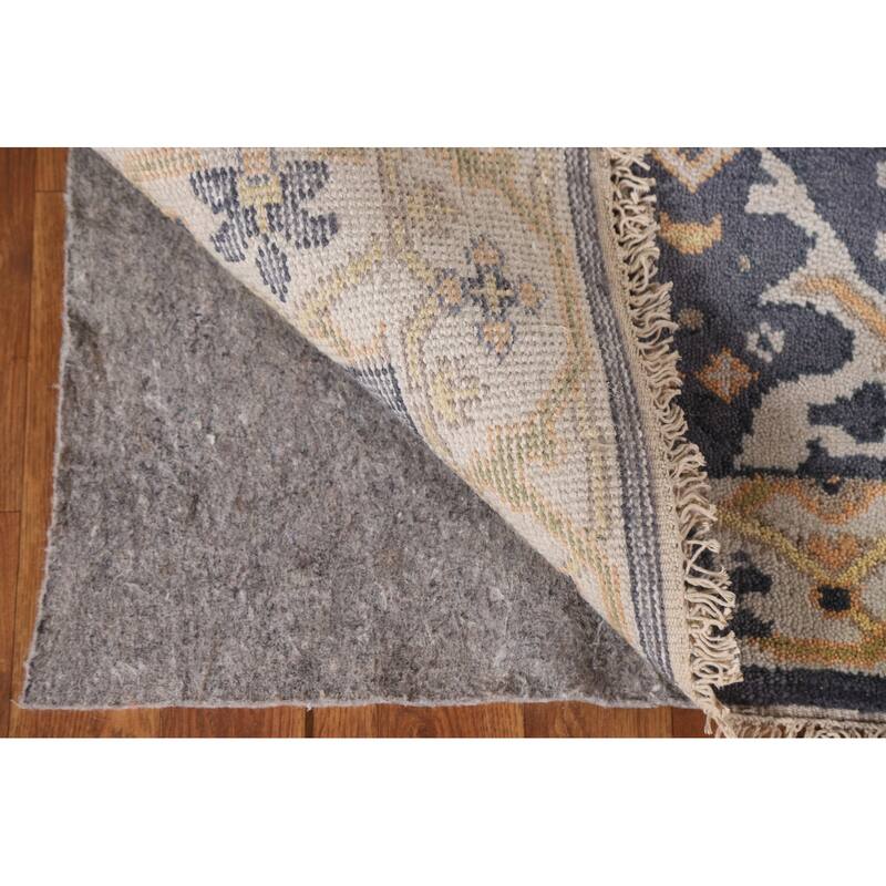 Blue Oushak Runner Rug Hand-knotted Wool Carpet - 2'6"x 9'11"