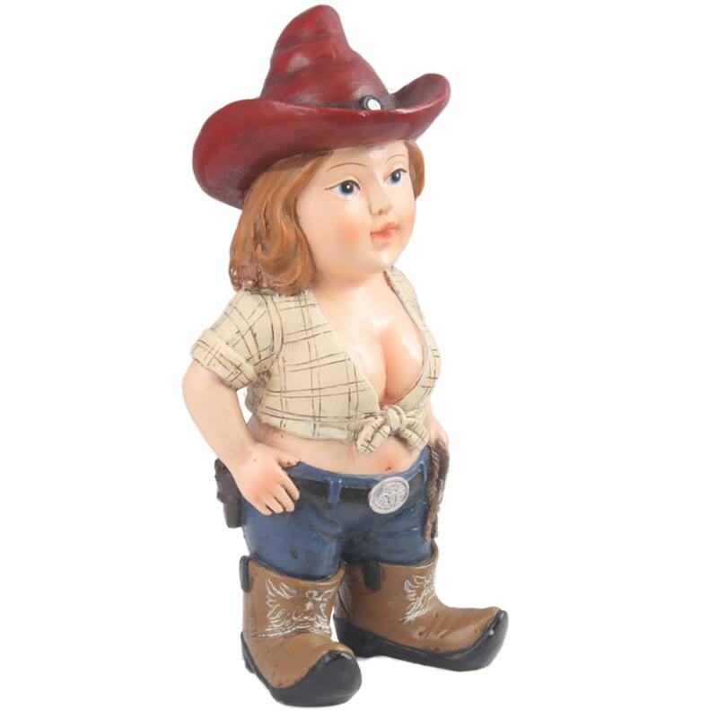 10.25" Texas Women Gnome Outdoor Garden Statue