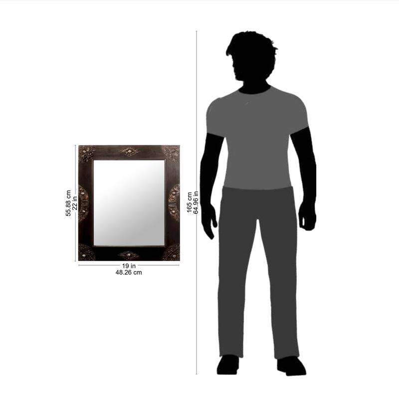 Handcrafted Sese Wood 'In Perfect Shape' Wall Mirror (Ghana) - Black - Black