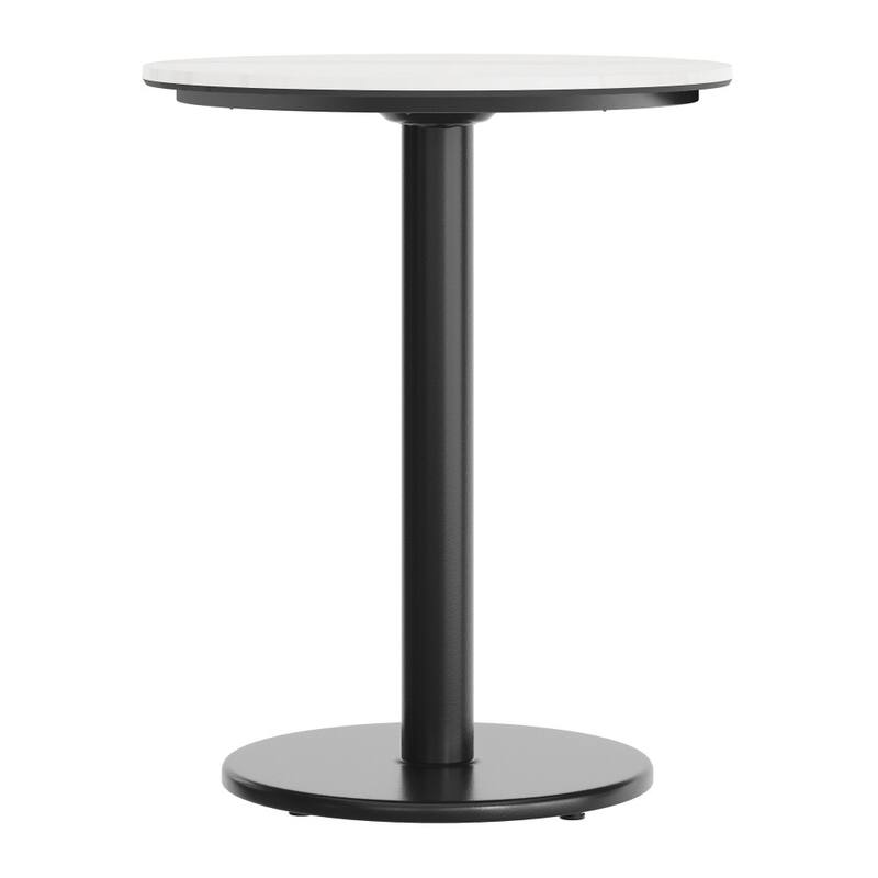 Commercial HPL Tabletop with Table Height Round Base