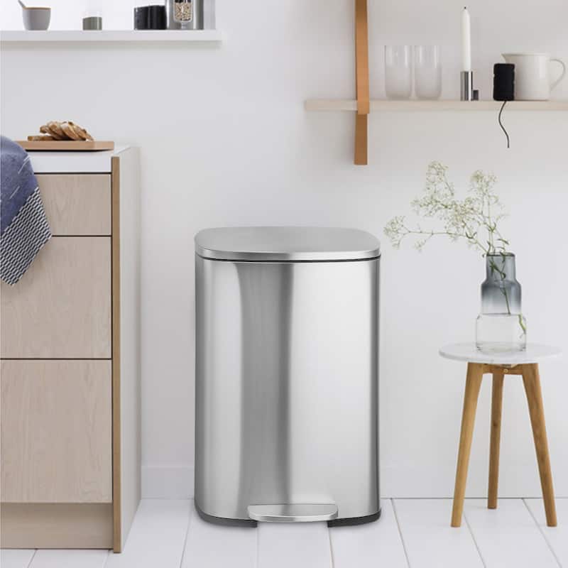 Stainless Steel Trash Can, 50 Liter / 13 Gallon