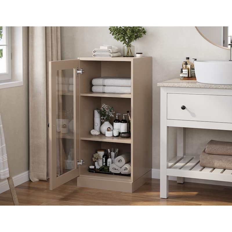 100% Solid Wood 16.5" Bathroom Cabinet with Optional Doors by Palace Imports