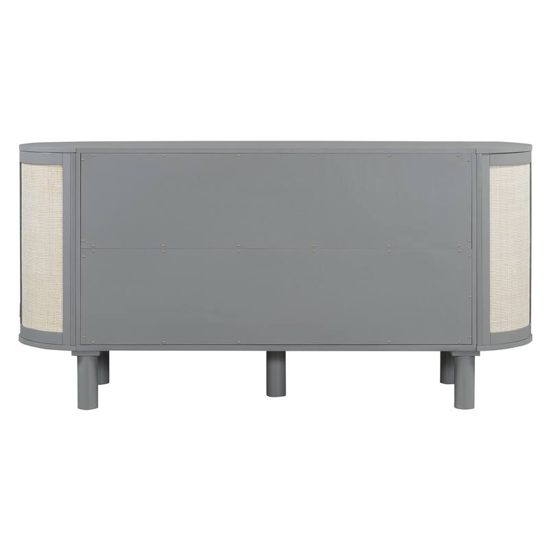 Queen Murphy Bed With Hidden Storage & Modern Woven Design,Gray