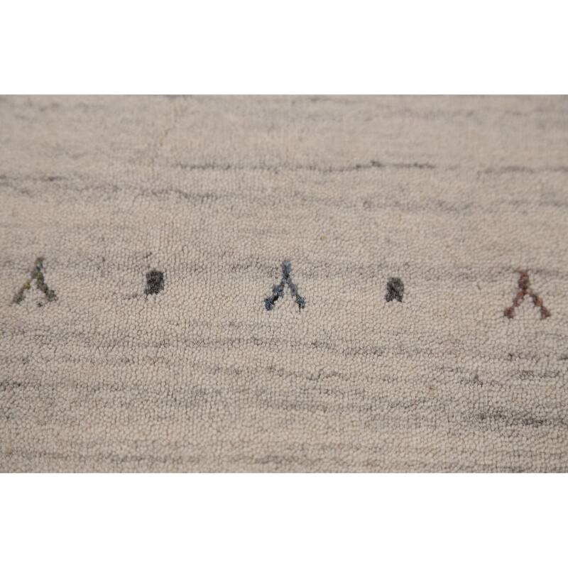 Tribal Beige Gabbeh Area Rug Handmade Modern Wool Carpet - 5'4" x 7'9"