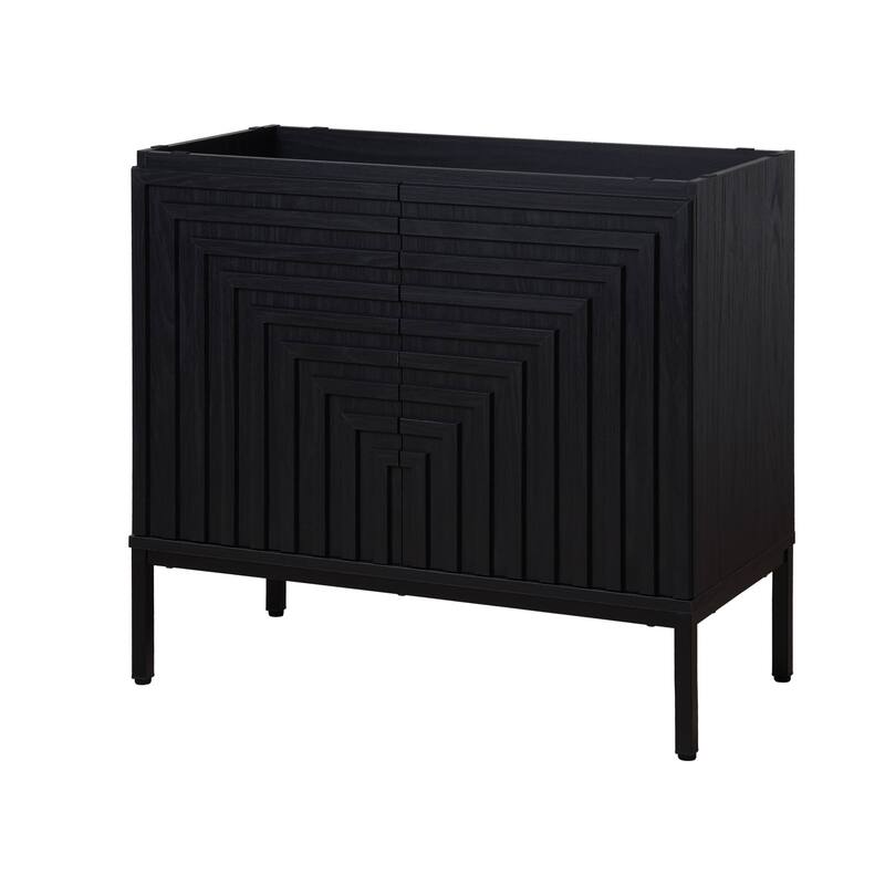 Rowan Geometric Modern Transitional 2-Shelf Bath Vanity Cabinet Only (Sink Basin Not Included), By JONATHAN Y