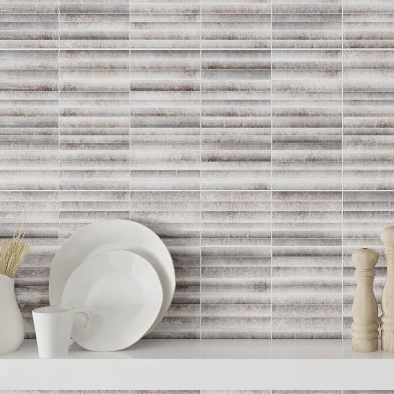 Merola Tile Rubik Greige 5-7/8" x 11-3/4" Ceramic Wall Tile
