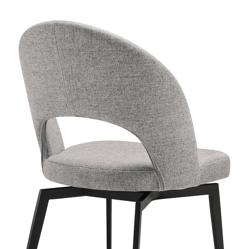 Lucia Brown or Grey Upholstered Swivel Dining Chairs - Set of 2
