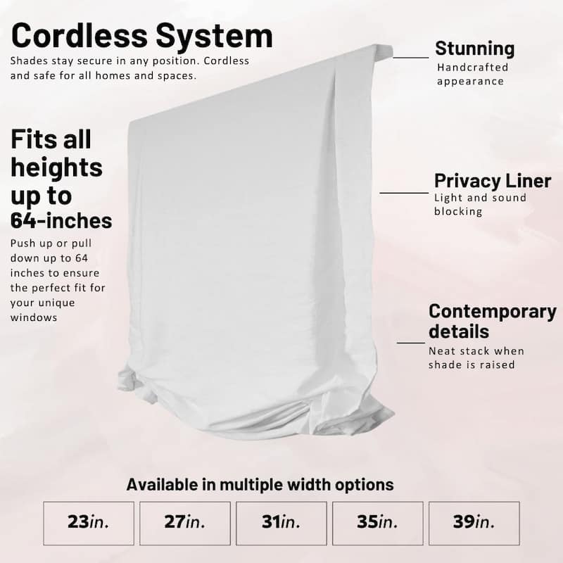 CHICOLOGY Cordless Roman Shades, Relaxed Window Blinds