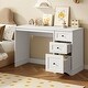 preview thumbnail 8 of 6, 48" White Computer Desk with 3 Drawers, Modern Writing Desk with Storage for Home Office or Study