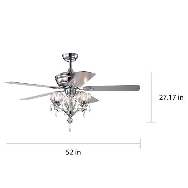 Warehouse of Tiffany Laurel 52-inch 3-light Chrome Ceiling Fan