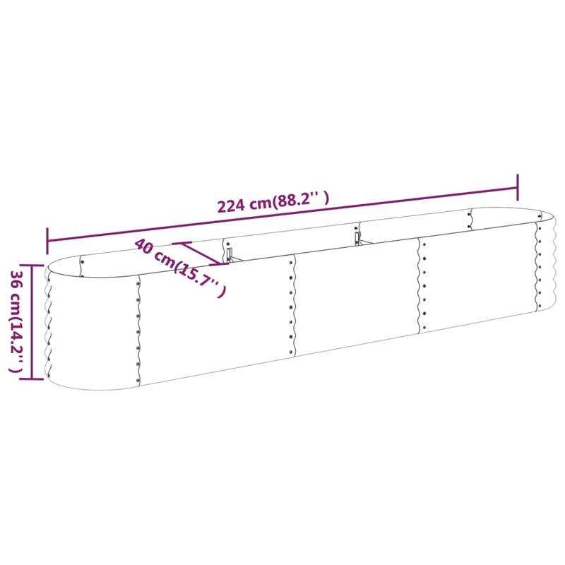 vidaXL Garden Raised Bed Patio Outdoor Raised Planter Box Powder-coated Steel