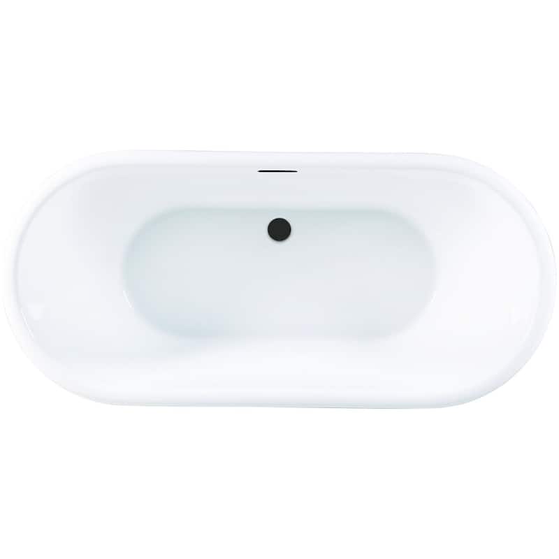 Kingston Brass VTDE713224C42 Aqua Eden 71" Free Standing Acrylic - White / Matte Black